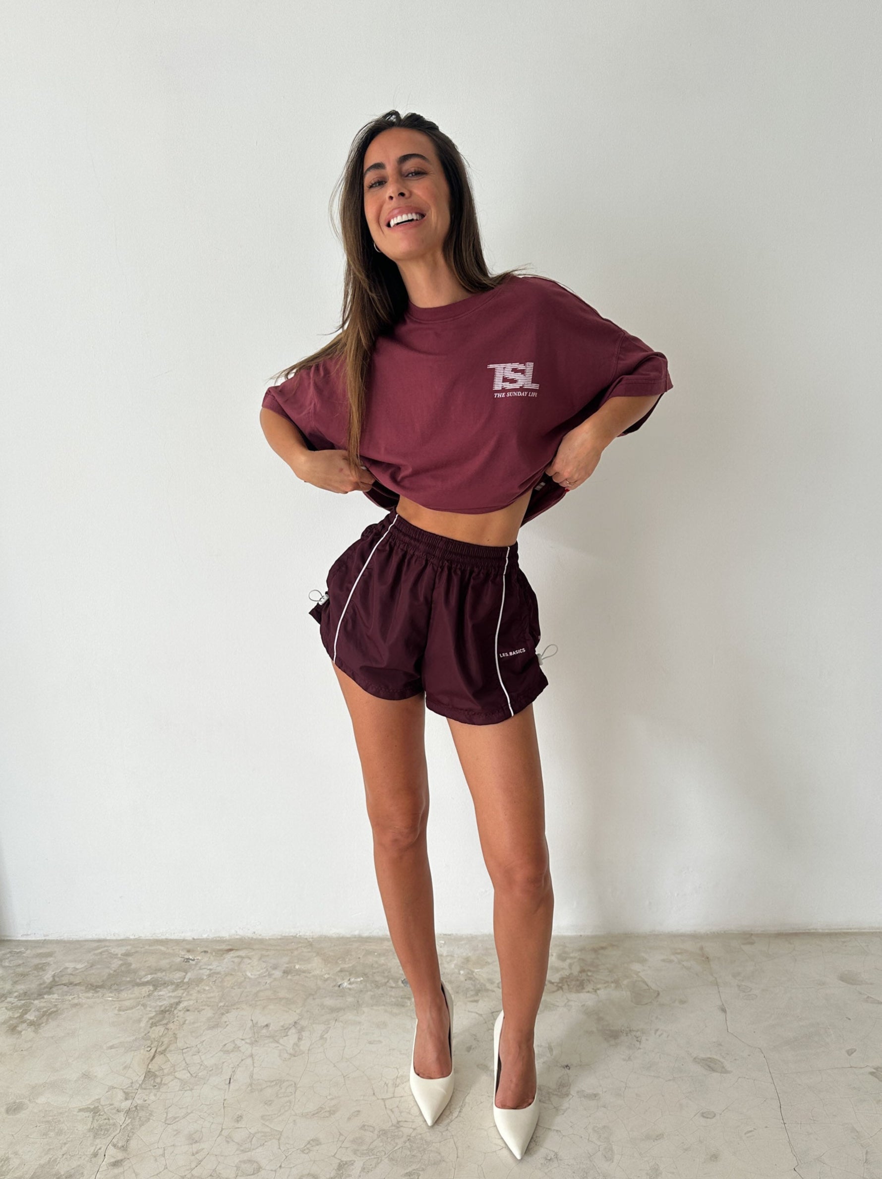 SPORTS SHORTS in BURGUNDY