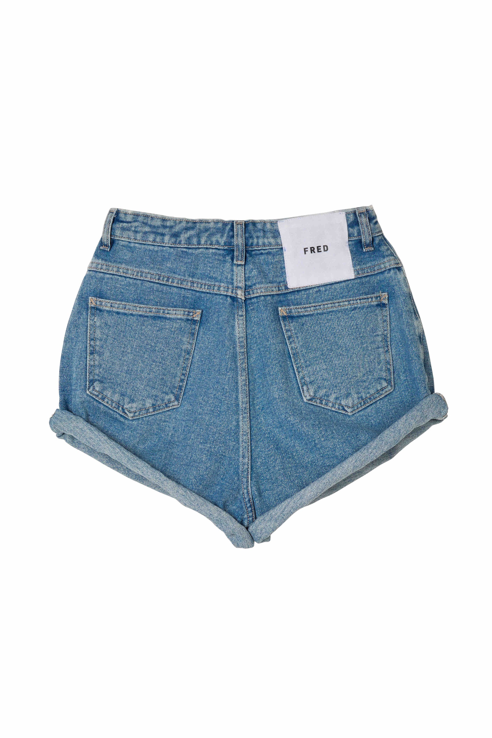 STOCK IN CANADA-ROLL UP SHORTS in MEDIUM BLUE