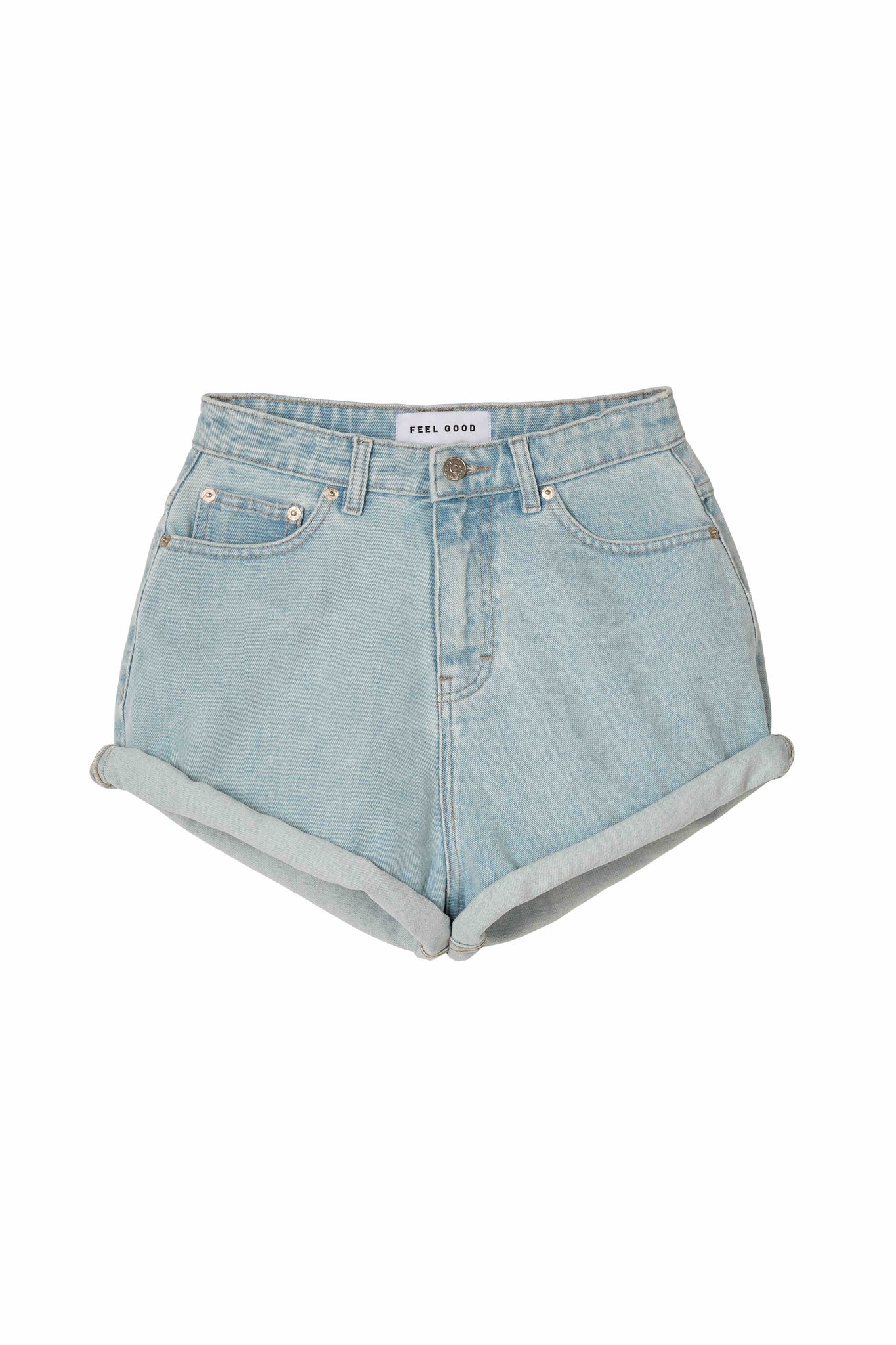 STOCK IN CANADA-ROLL UP SHORTS in BLUE