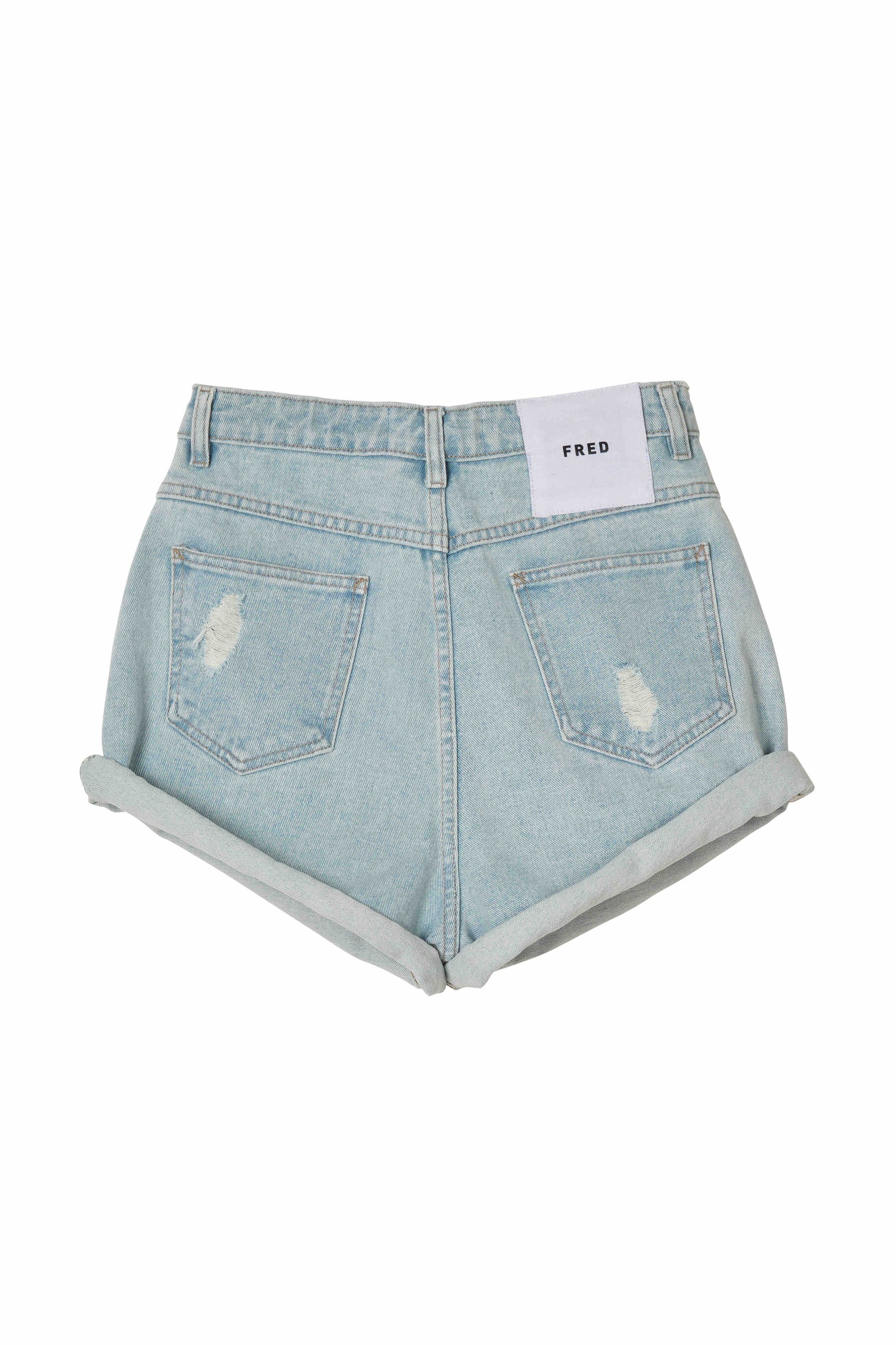 STOCK IN CANADA-ROLL UP SHORTS in BLUE