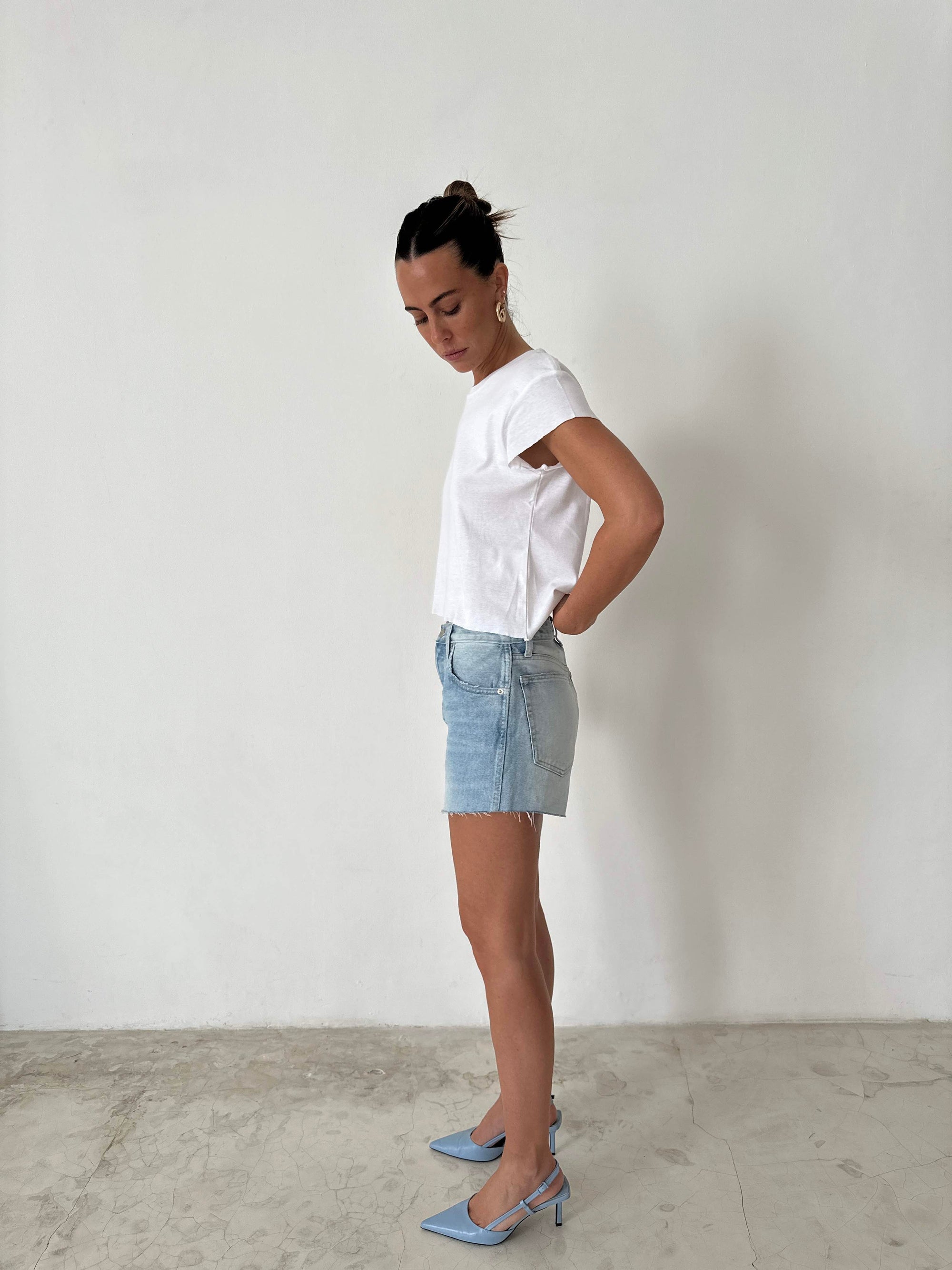 STOCK IN CANADA-SHORTS 01 in LIGHT BLUE