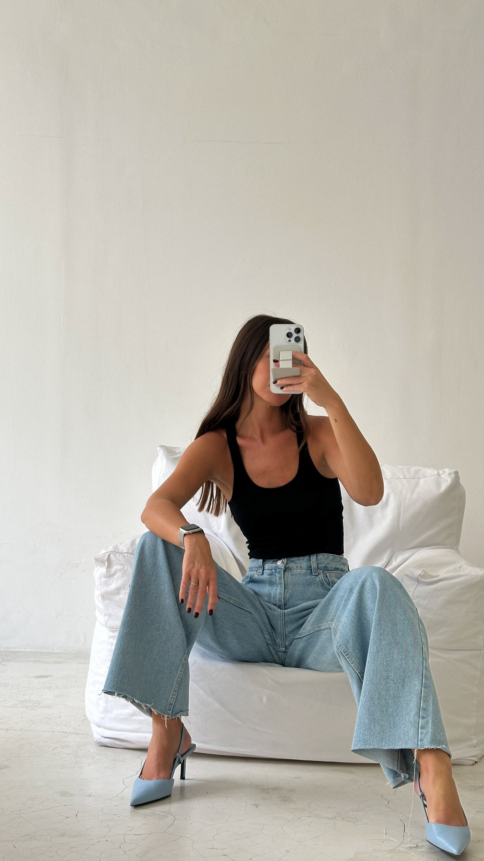 LIGHT CROP TANK in BLACK