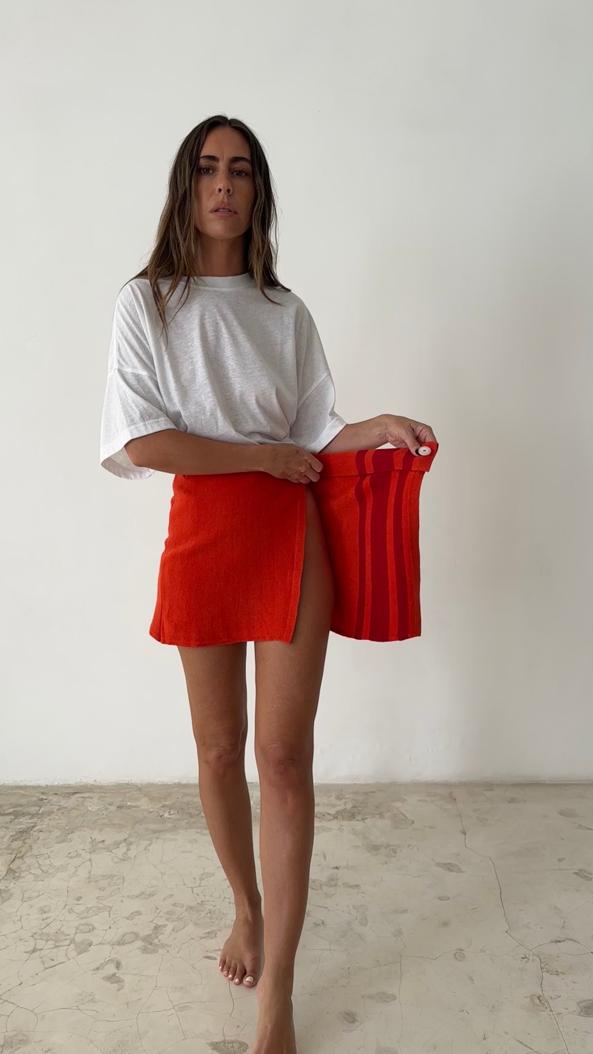 TOWEL SKIRT in ORANGE