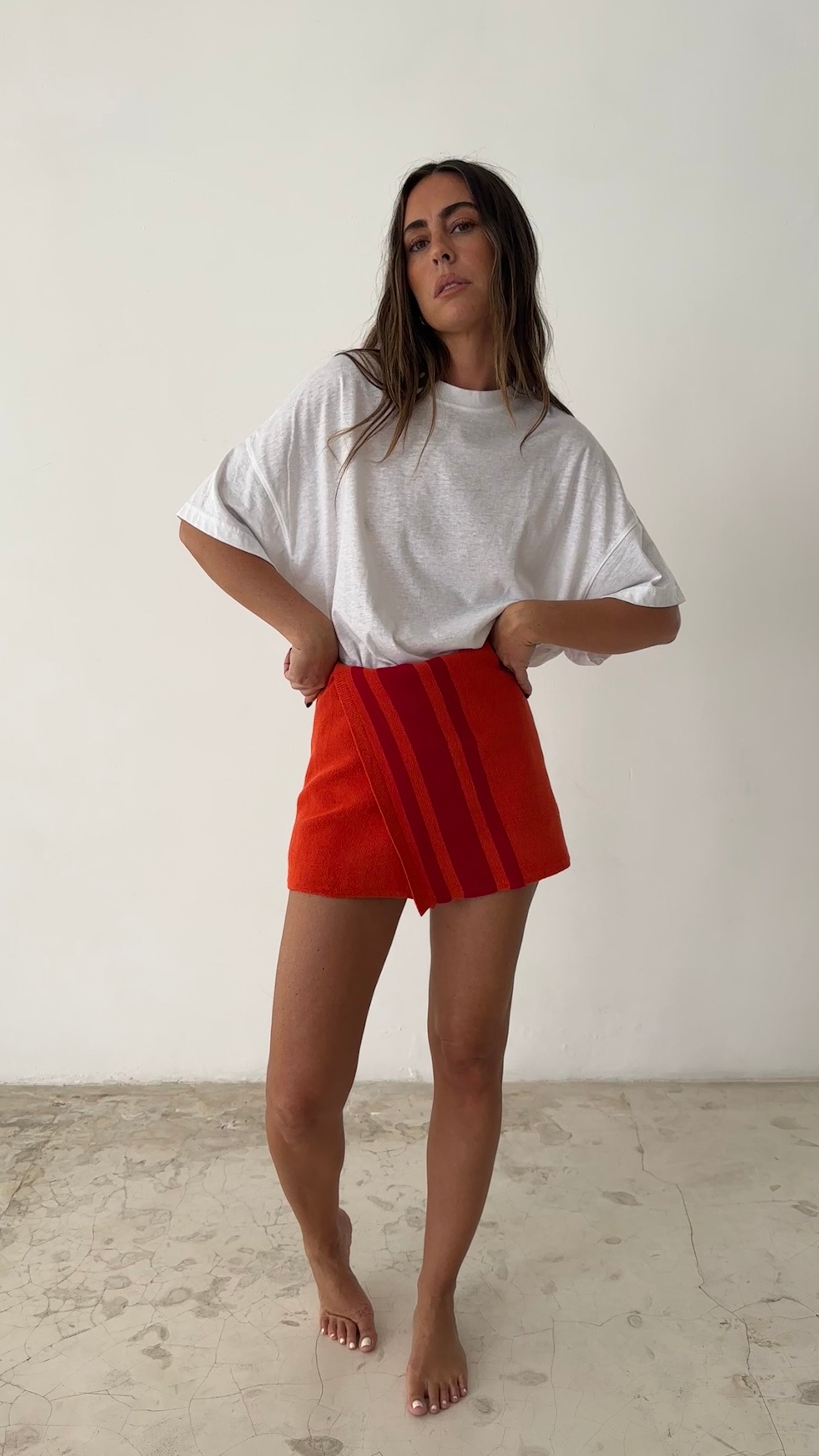 TOWEL SKIRT in ORANGE