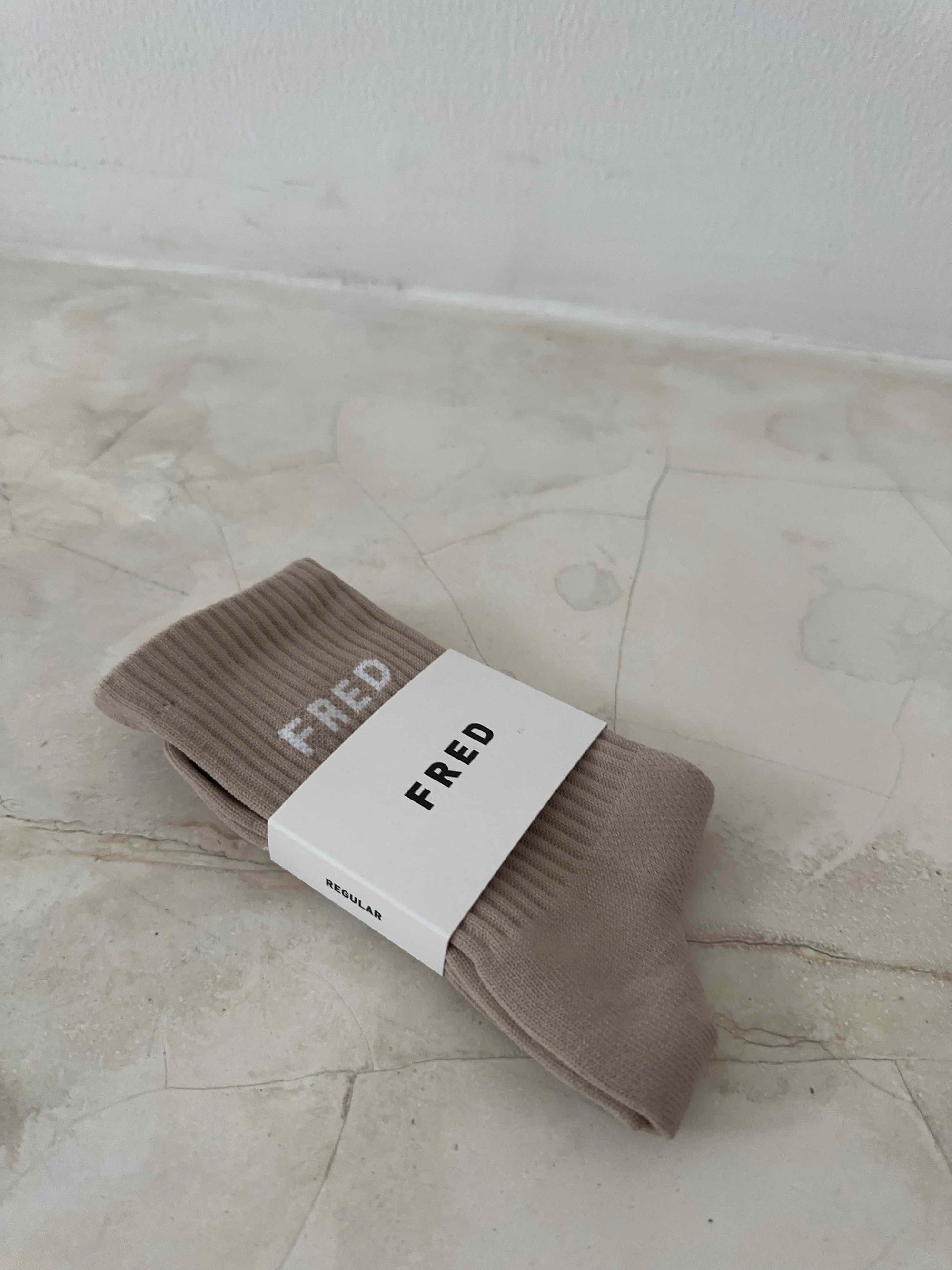 3 PACK FRED REGULAR SOCKS in SAND