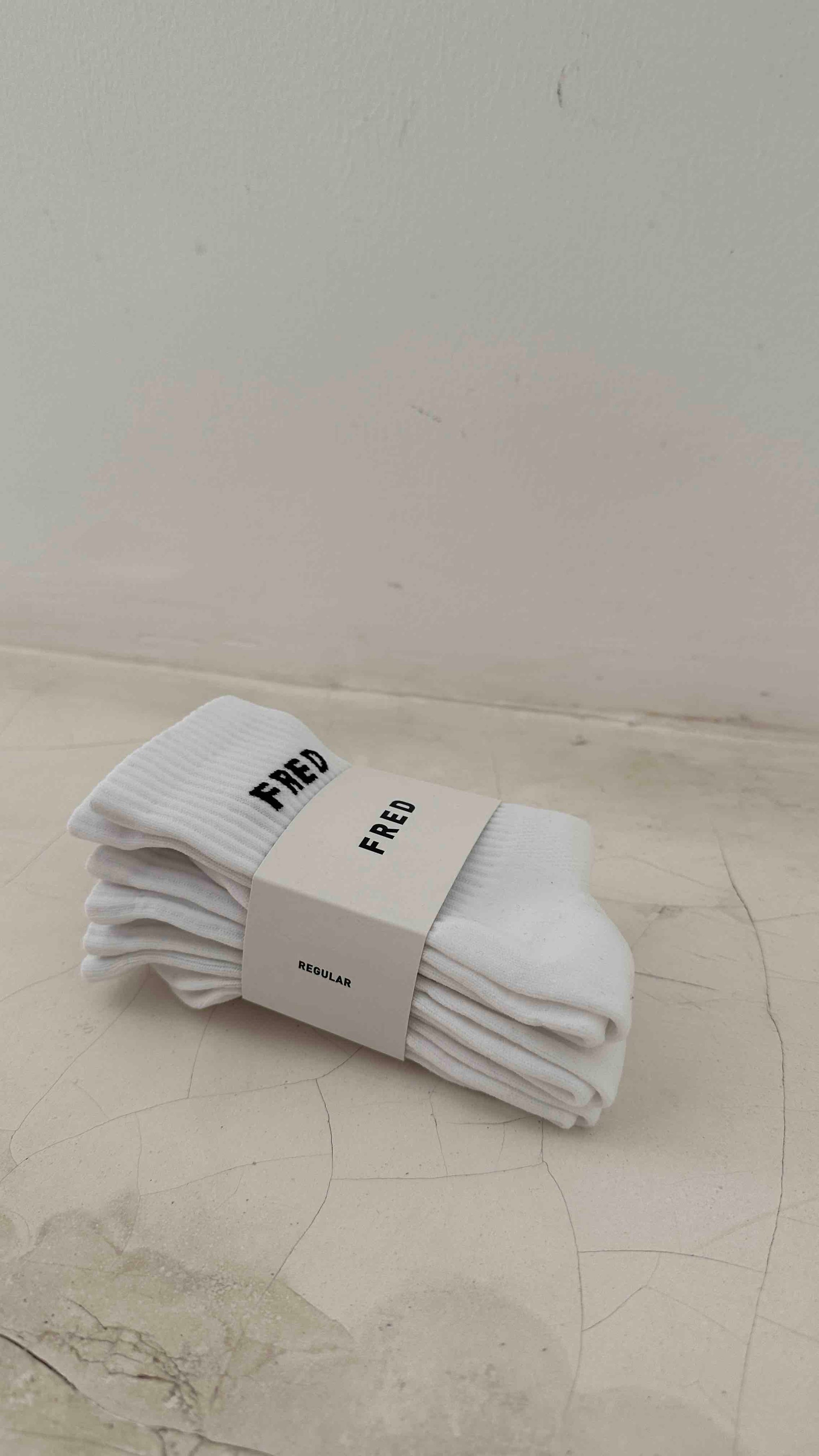 3 PACK FRED REGULAR SOCKS in WHITE