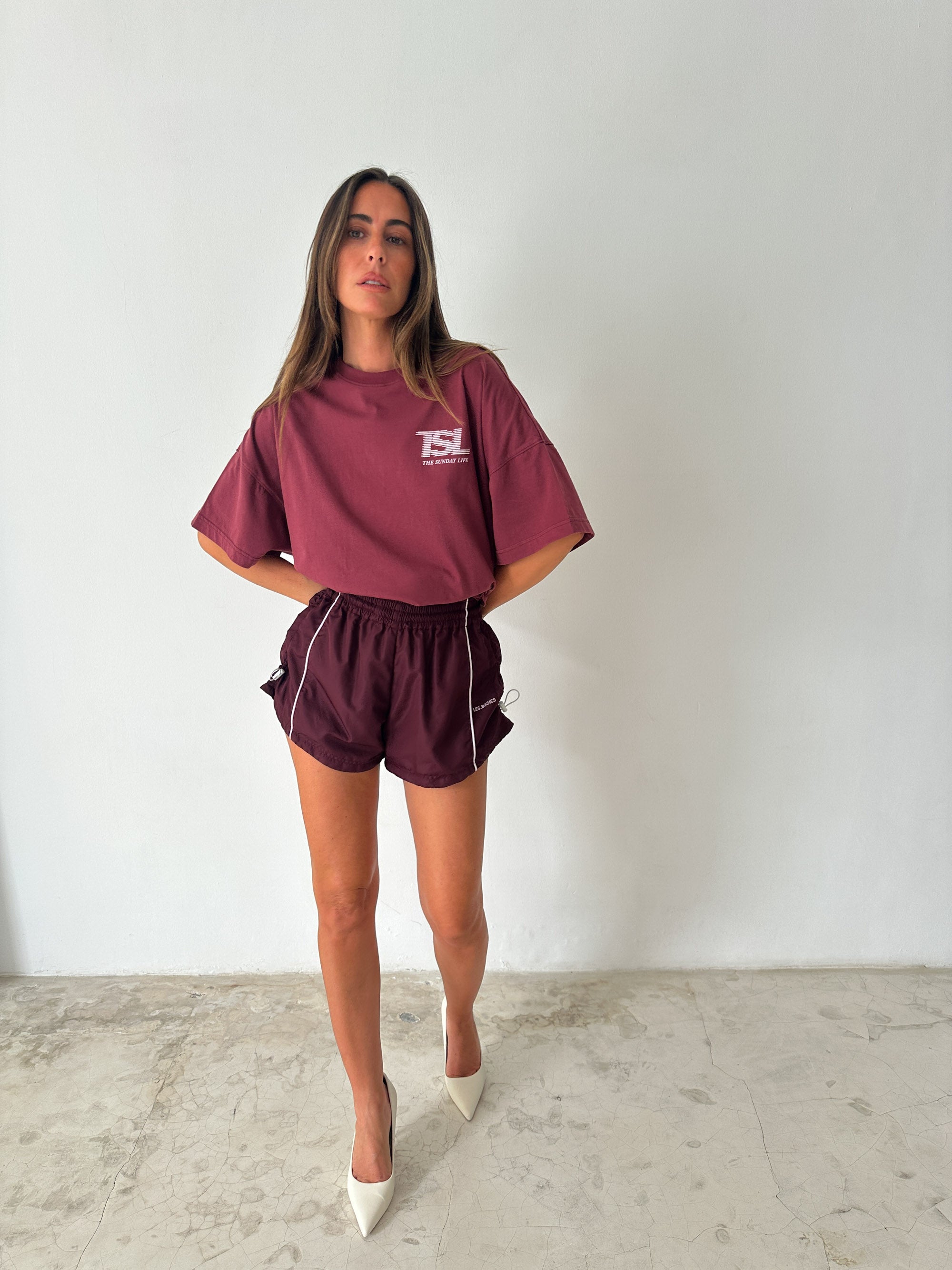 SPORTS SHORTS in BURGUNDY