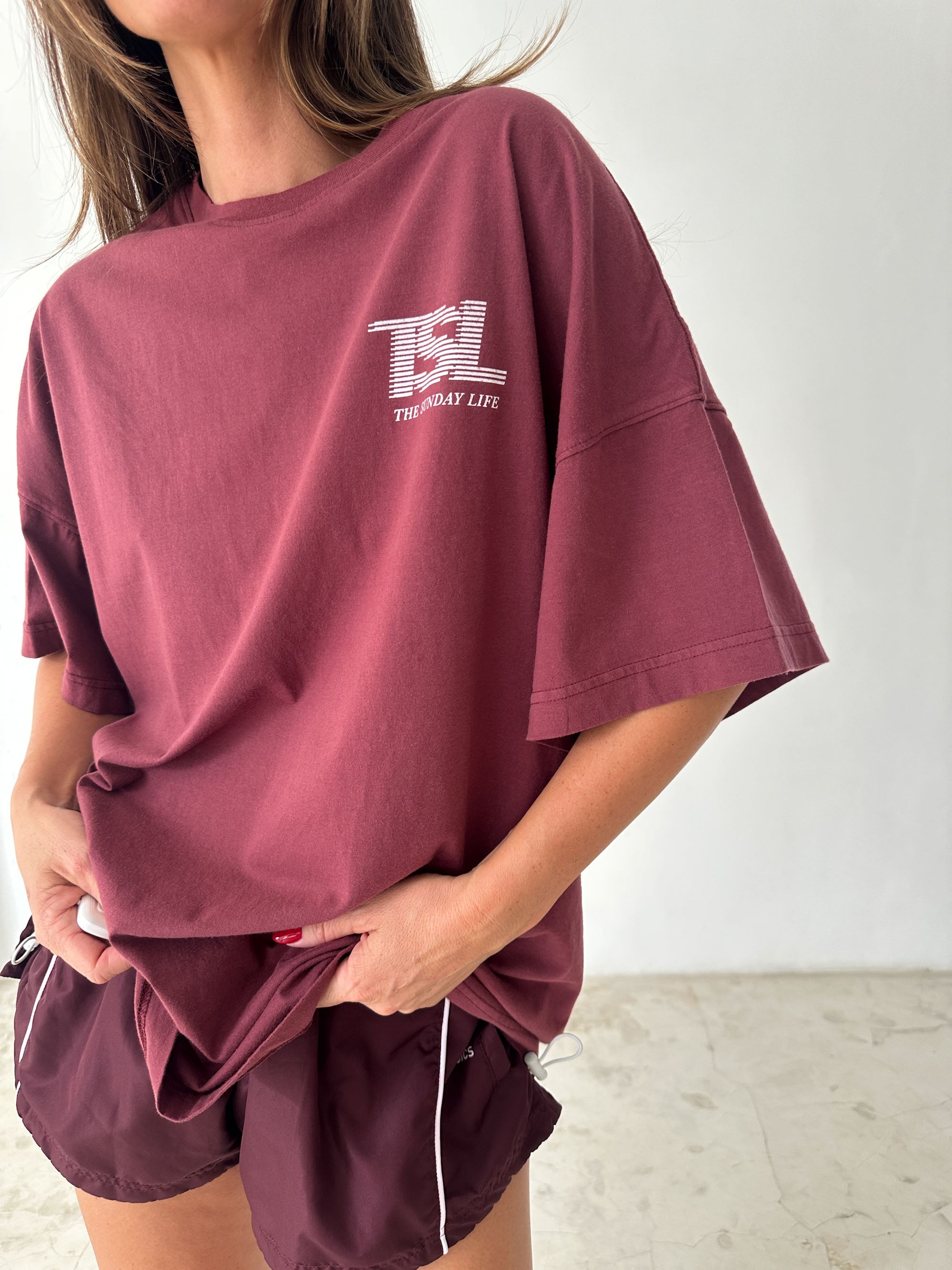 SPORTS TEE in BERRY