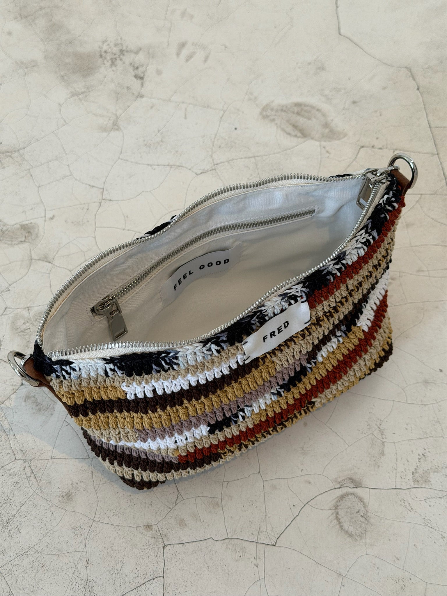 CROCHET BAG in MIXED BROWN