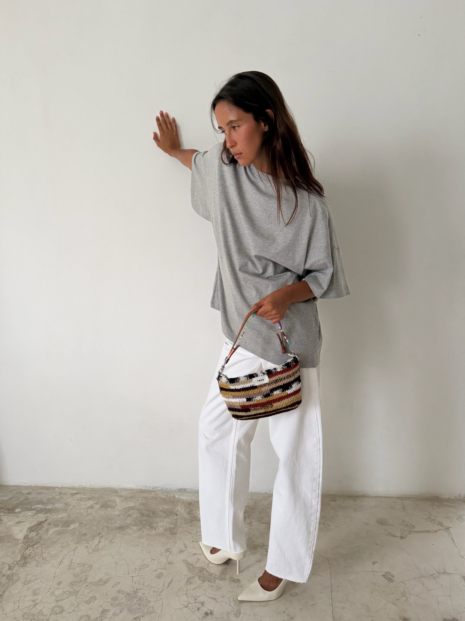 CROCHET BAG in MIXED BROWN