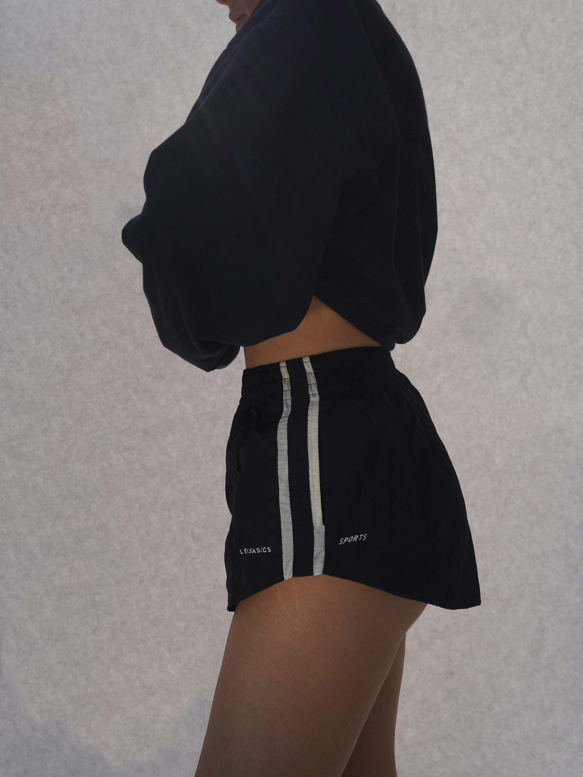 SPORTS LONG SLEEVE TEE in BLACK