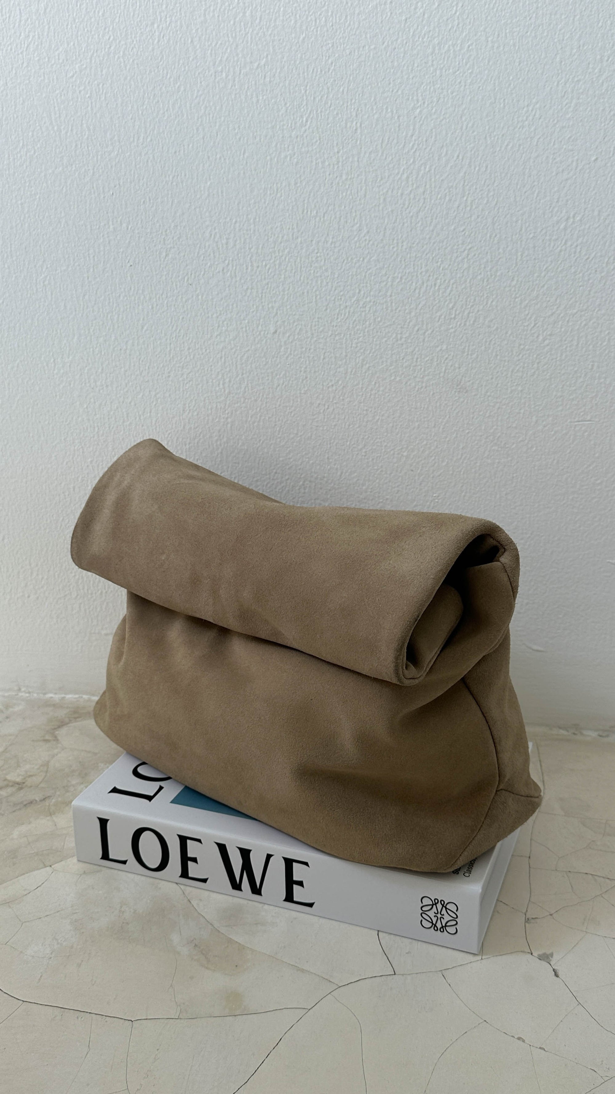 SUEDE CLUTCH in SAND