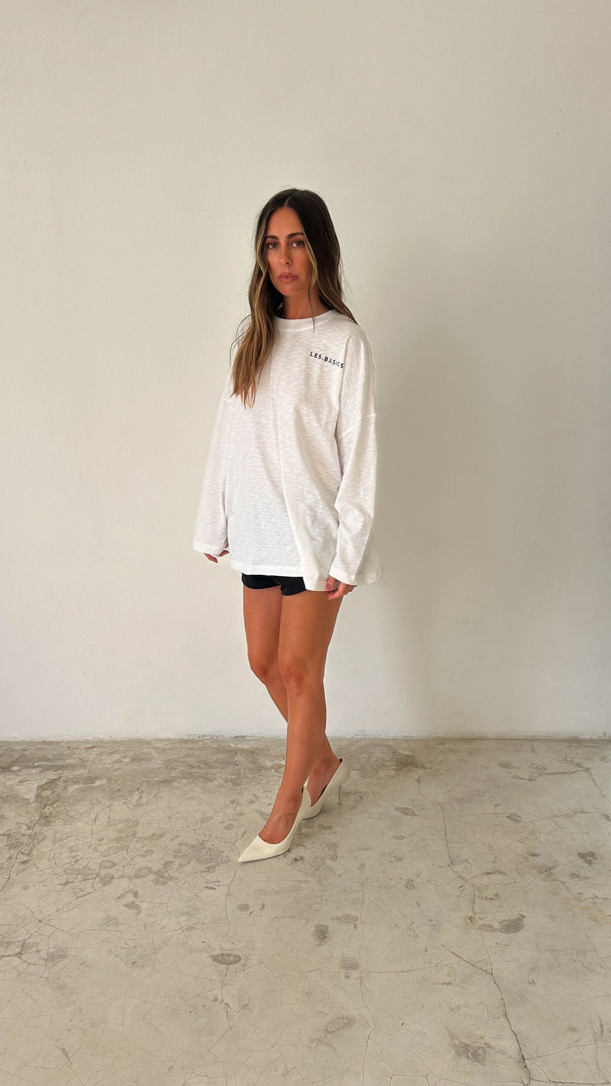 SPORTS LONG SLEEVE TEE in WHITE/PRINT