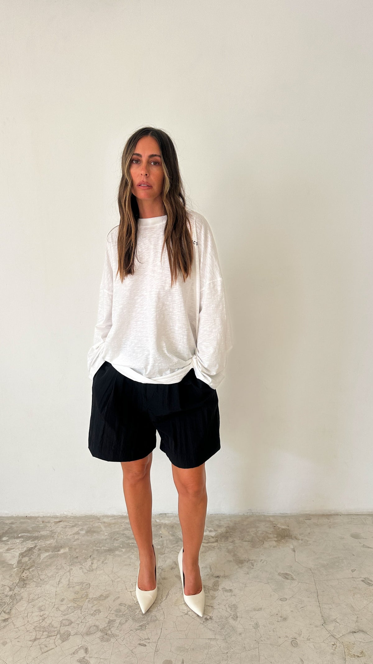 SPORTS LONG SLEEVE TEE in WHITE/PRINT
