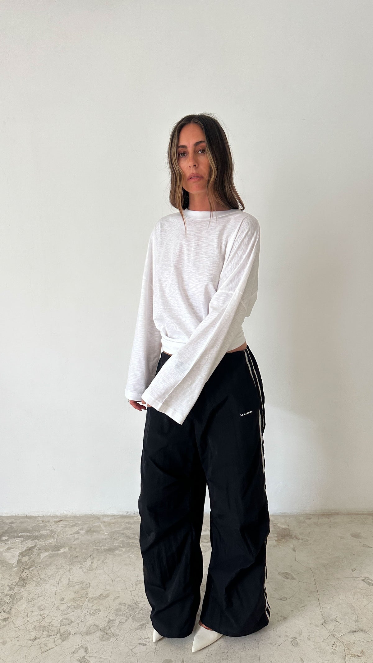 SPORTS LONG SLEEVE TEE in WHITE SLUB