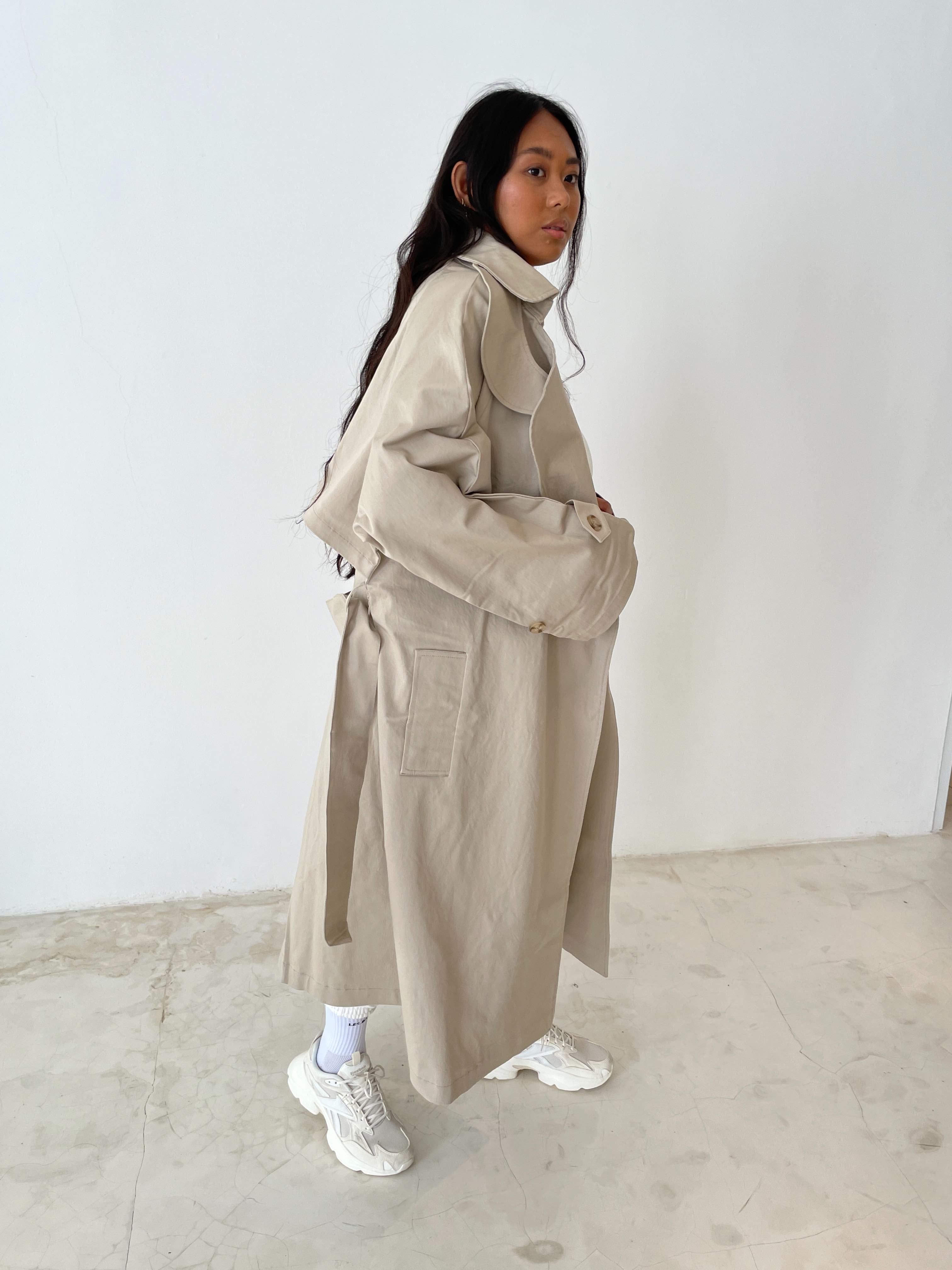 トレンチコート Stella McCartney Sand cotton trench coat STELLA MCCARTNEY Belted Double-Breasted Cotton-Gabardine
