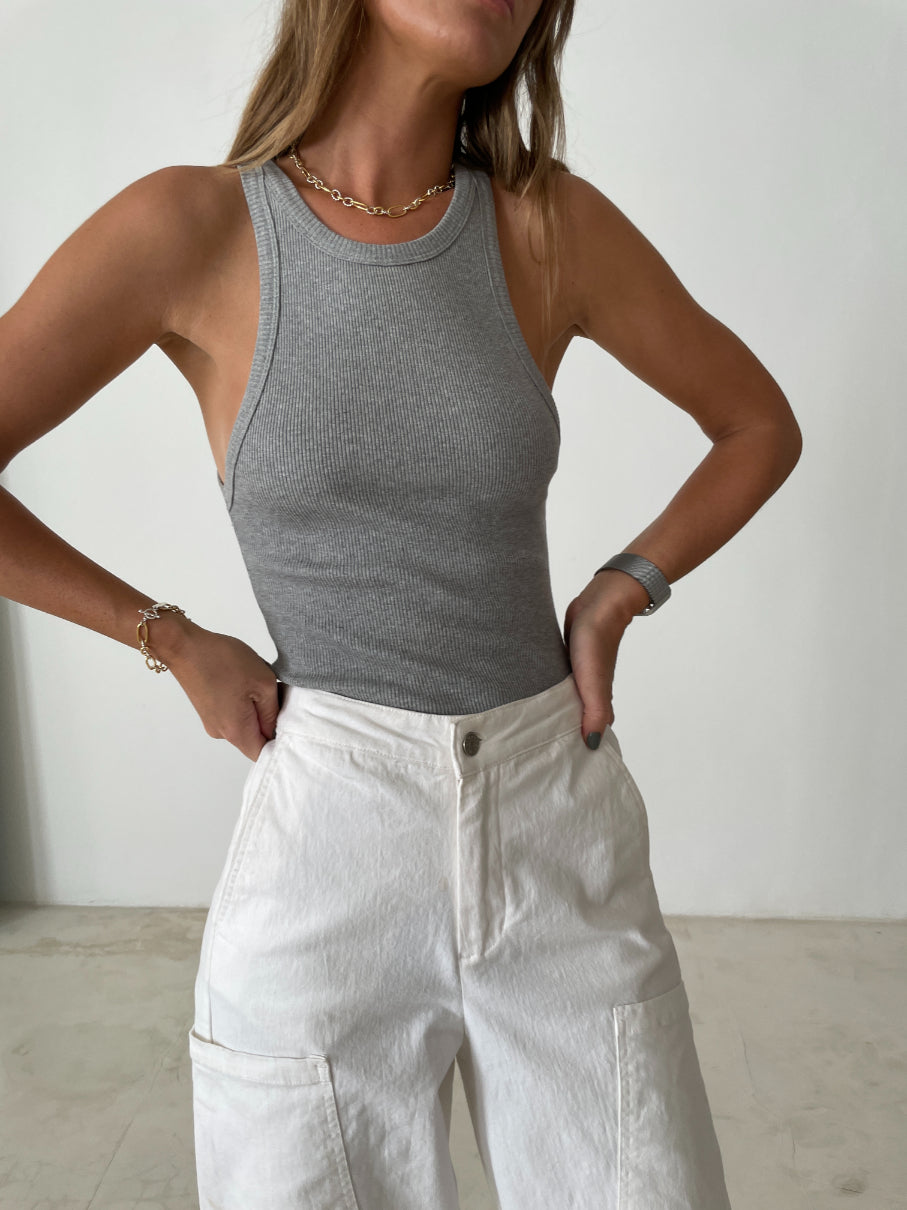 ★ LMC★ WM LACE BASIC SLEEVELESS TOP heather gray 0LM45SSV Basic Lace Trim Tank Top | Ardene