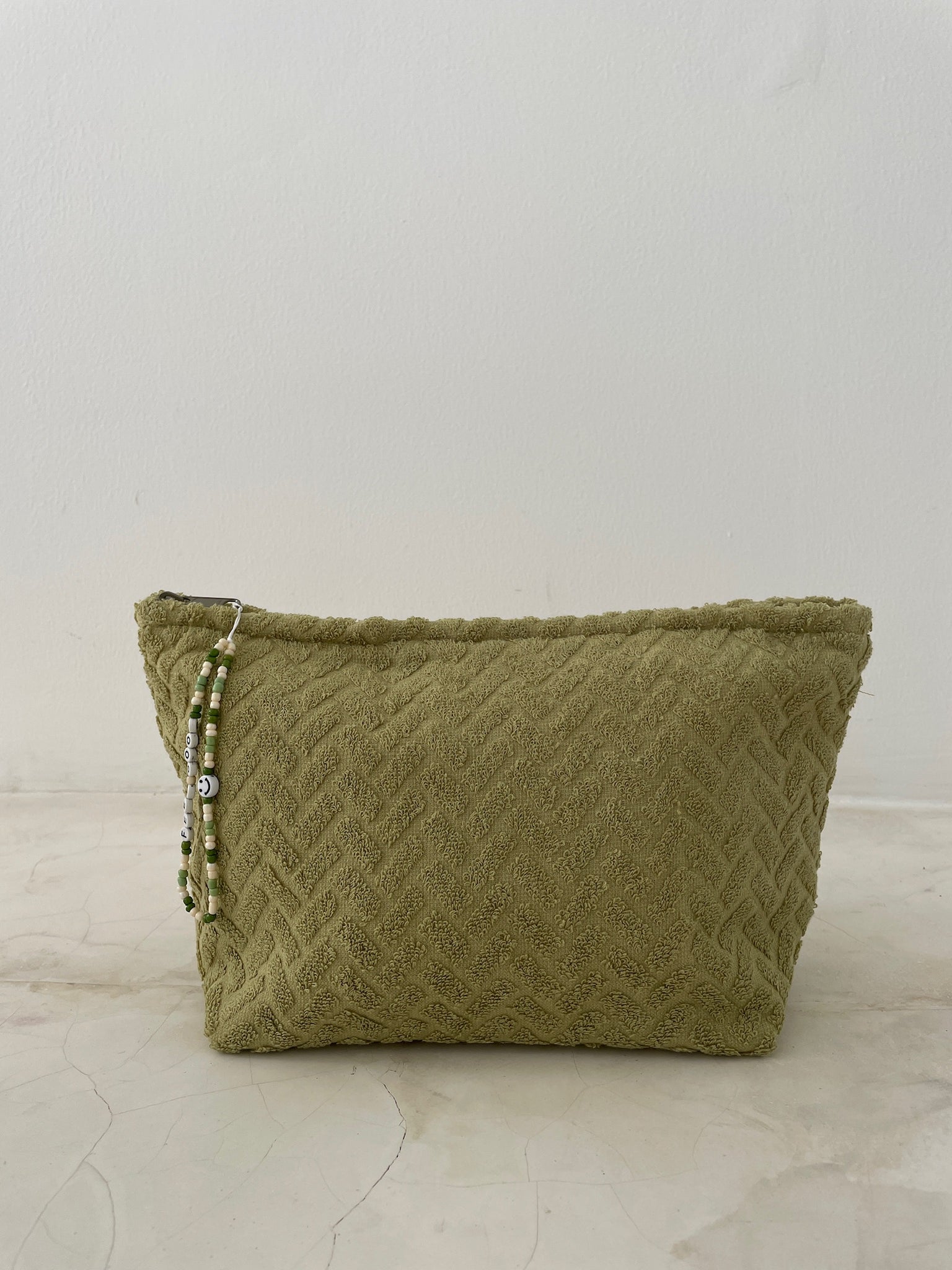 TERRY TOWEL POUCH in GREEN