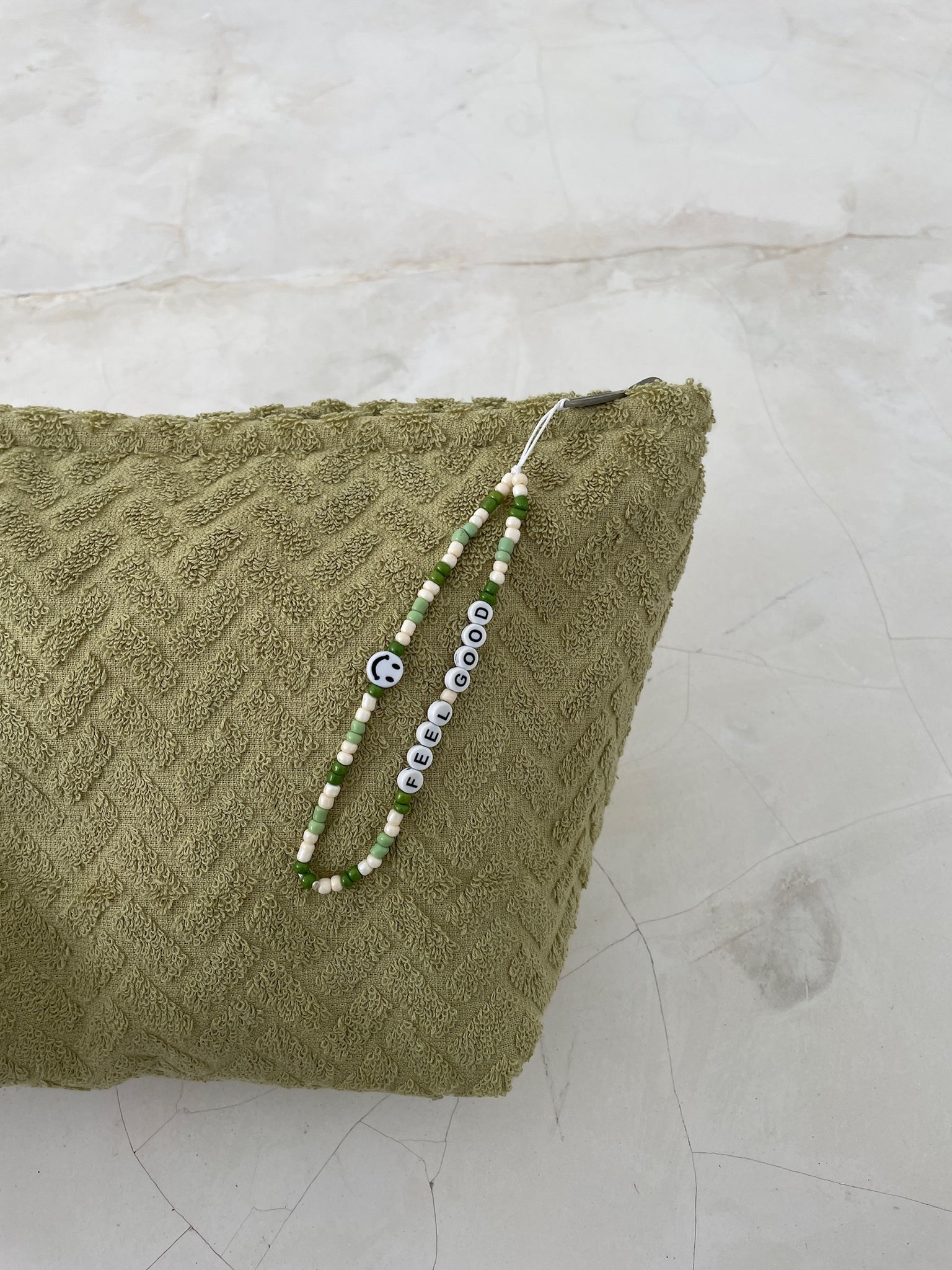 TERRY TOWEL POUCH in GREEN